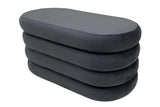 Polsterbank VOGUE 85cm oval m. Stauraum Samt grau