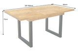 Dining table MOSAIK 120-160cm extendable recycled pine wood vintage brown