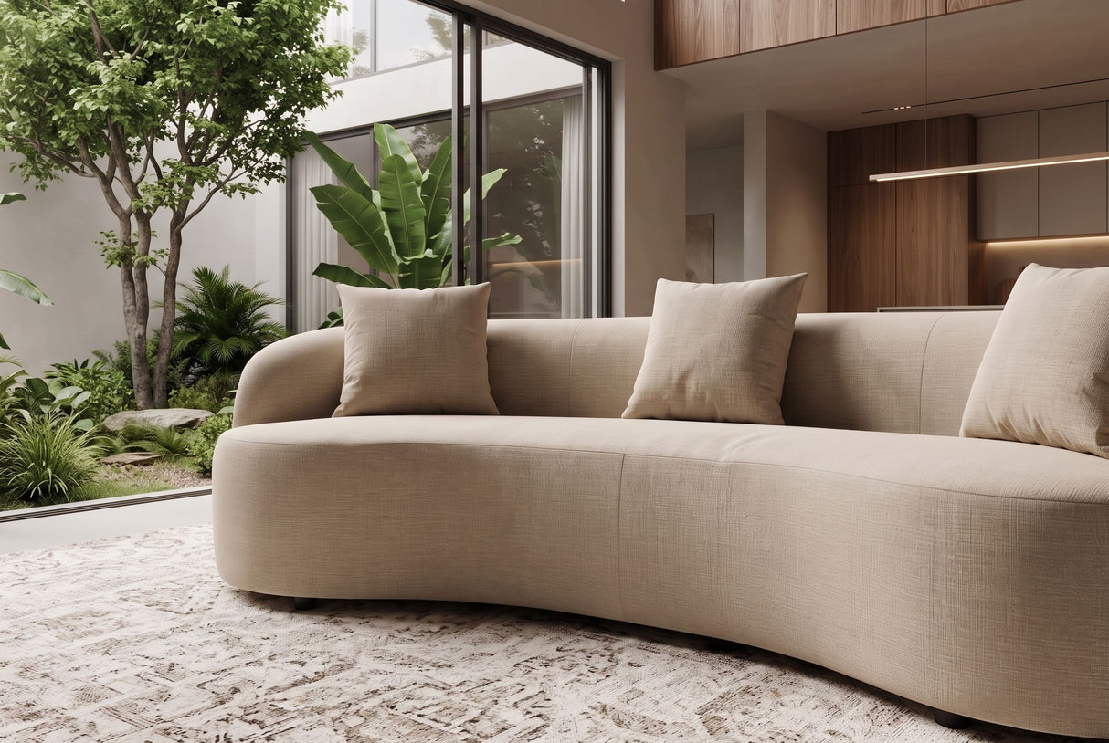 Sofa ATELIER 230cm 3-Sitzer Samt Beige