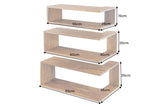 Corner shelf SURREAL 55/60/65cm set of 3 sheesham wood brown stone finish