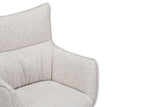 Drehstuhl VOGUE 360° drehbar Strukturstoff beige mit Eichengestell natur