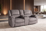 Kinosessel HOLLYWOOD 2-Sitzer Relaxfunktion mit Stauraum Samt grau