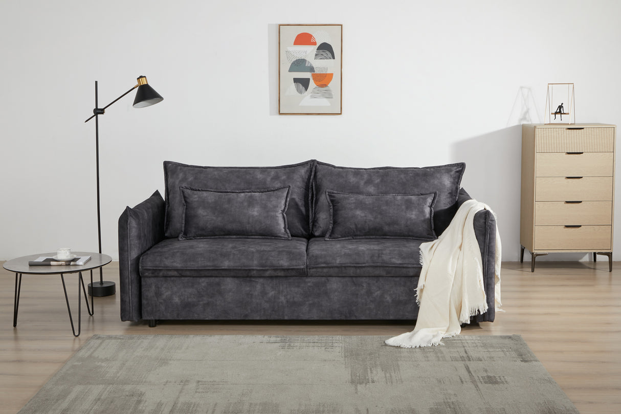 Schlafsofa APARTMENT 215cm 3-Sitzer Samt grau