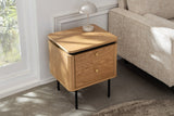 Bedside table ATELIER 55cm natural oak wood look w/ black legs