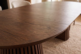 Esstisch VALHALLA WOOD rund 120-160-200 cm ausziehbar Eiche dunkel