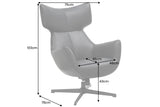 Armchair VOGUE 360° rotatable w/ tilt function artificial leather brown black metal frame