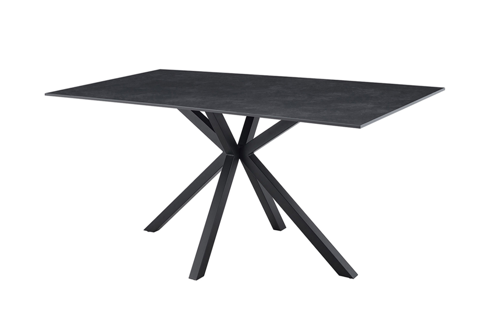 Dining table GALAXIE 160cm w/ star frame ceramic grey