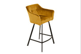 Bar chair LOFT with armrests velvet mustard yellow