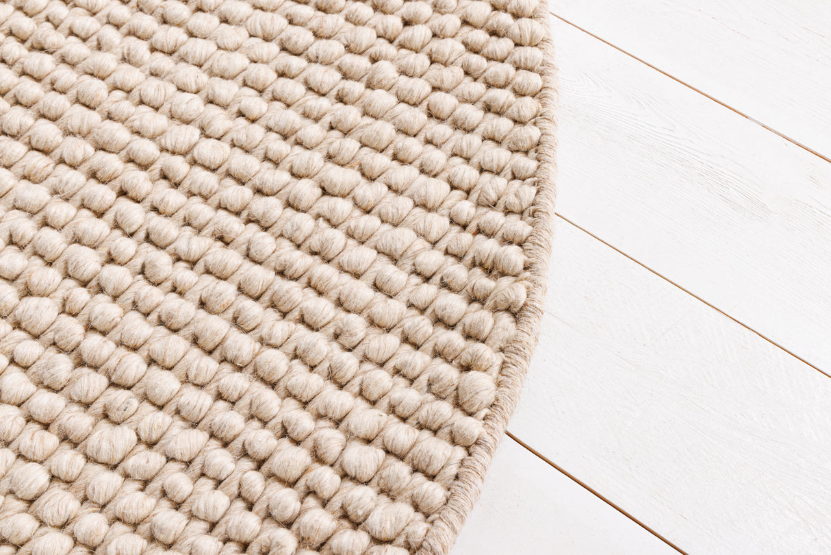 Teppich WOLLE 150cm rund beige