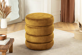 Hocker VOQUE 50cm Samt senfgelb mit Stauraum