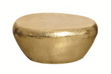 Coffee table STONE 75cm hammer stroke effect gold