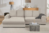 Corner sofa BABYLON 270cm XXL w/ ottoman cord beige