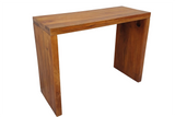 Bürotisch Konsole MAKASSAR 100cm Mangoholz braun honigfarbenes Finish