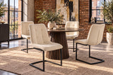 Freischwinger MIAMI quadratische Steppung Cord beige mit schwarzem Metallgestell