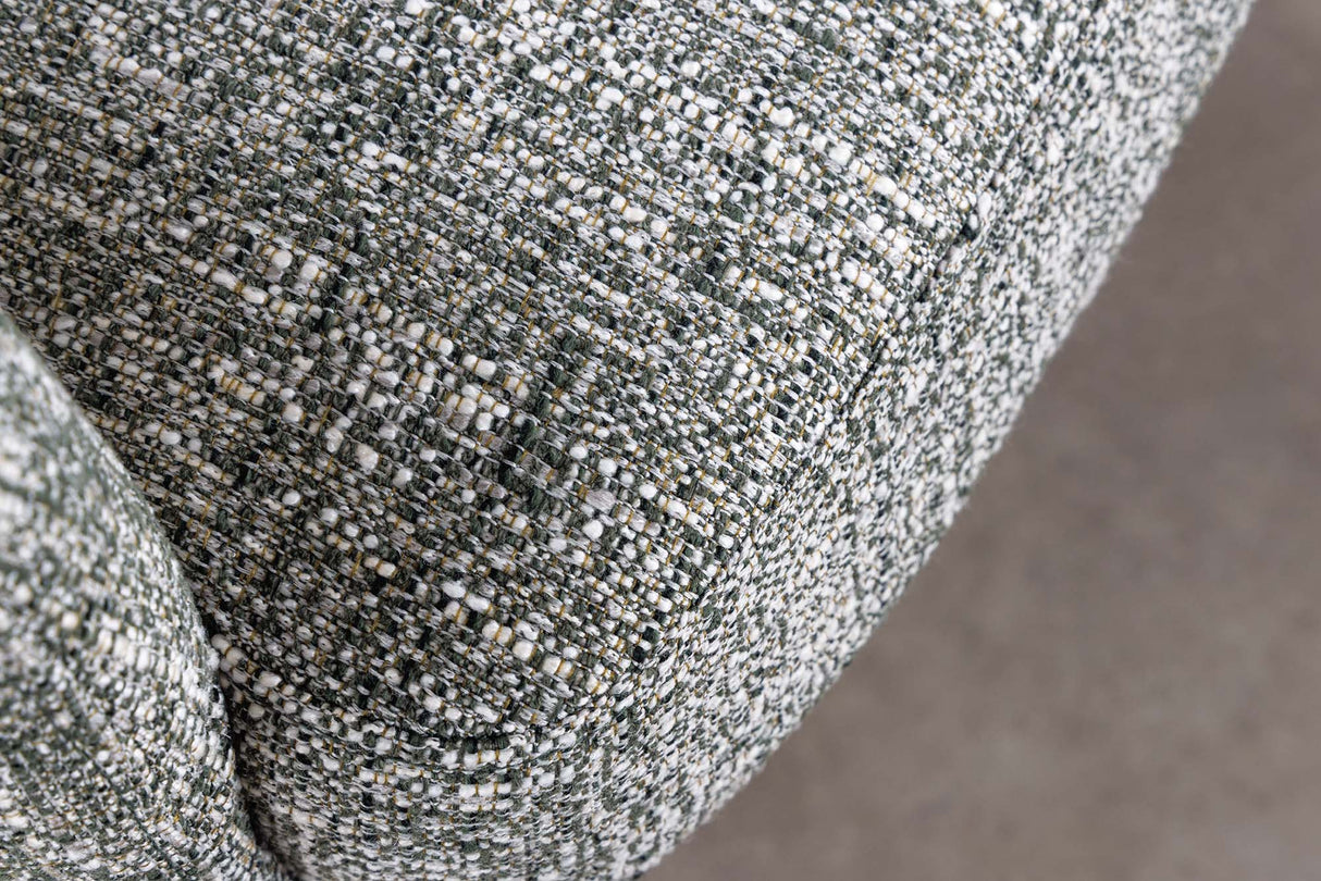 Swivel chair BIG GEORGE 360° auto return textured fabric green w/ oak wood frame