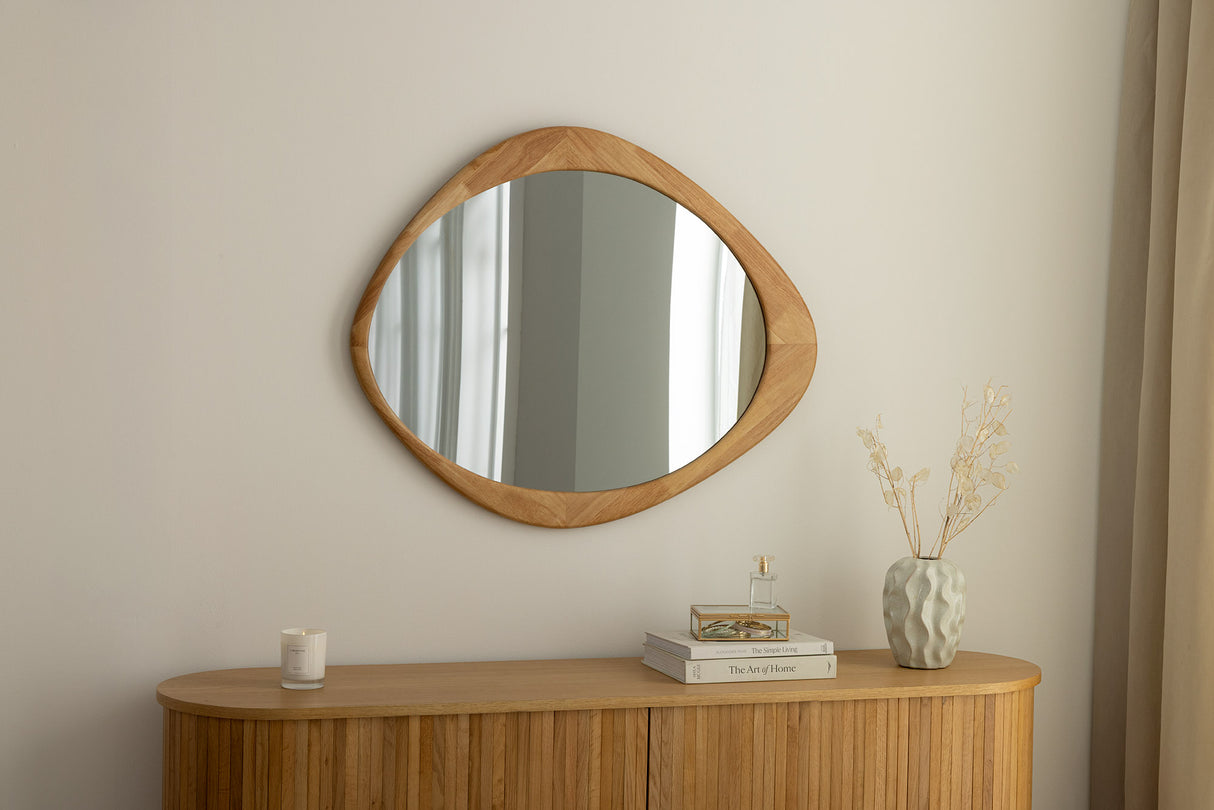 Wall mirror ORGANIC 90cm massive wood oak wood look