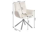 Drehstuhl SIGNATURE 360° drehbar m/ Armlehnen Federkern Samt beige