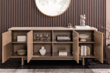 Sideboard SAVOY 180cm 3D natural w/ travertine marble ceramic top