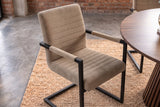 Freischwinger LOFT mit Armlehnen Kord taupe Metallgestell schwarz