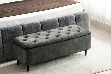 Sitzbanktruhe EN VOGUE 120cm mit Stauraum Samt dunkelgrün