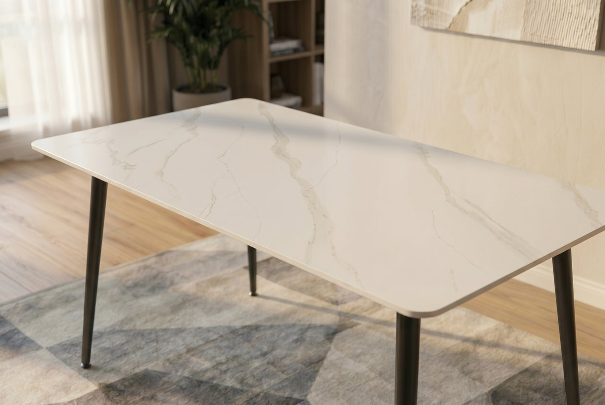 Esstisch MILANO 140cm Keramik weiß