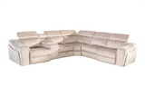 Corner sofa PRIME multifunctional electrically adjustable w/ storage space vogue velvet beige