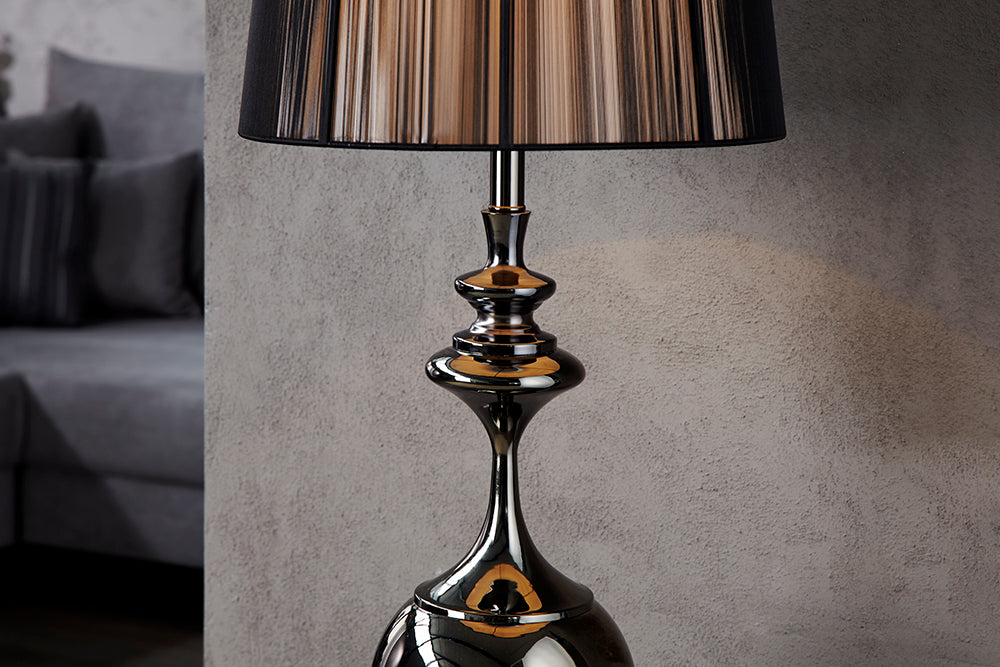 Floor lamp LUCIE 160cm black nylon shade baroque style