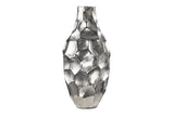 Vase ORGANIC ORIENT 45cm mit Hammerschlageffekt silber