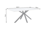 Dining table GALAXIE 160cm w/ star frame ceramic white