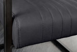 Freischwinger Stuhl BIG ASTON mit Armlehnen Federkern schwarz Metallbeine Leder schwarz