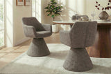 Swivel chair AMBIENTO 180° auto-return w/ armrests brown