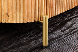 TV-Board TRES CHIC 140cm mango wood natural w/ white marble top and golden handles
