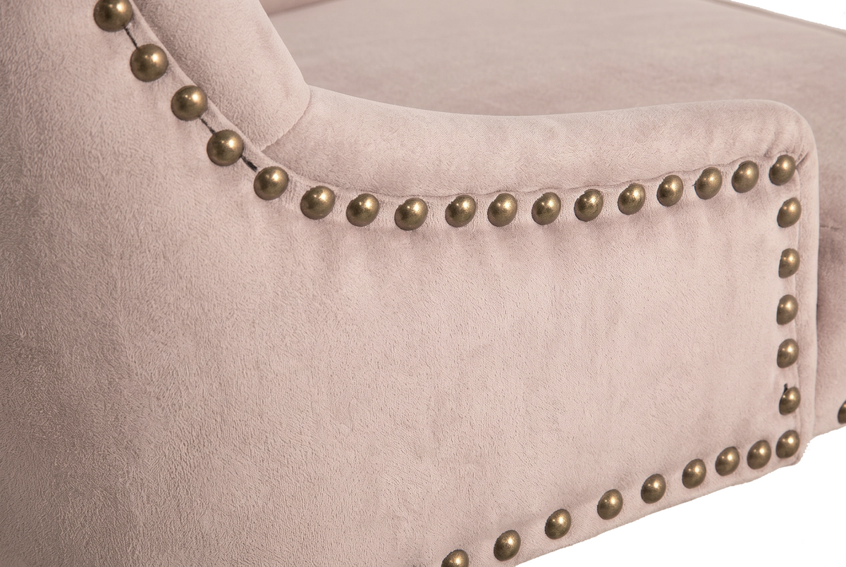 Bürostuhl VICTORIAN 49-57cm Mikrofaser Vintage Taupe im Chesterfield-Stil