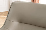 Swivel chair LE GRAND rotatable 180° w/ armrests textured cloth and leather taupe