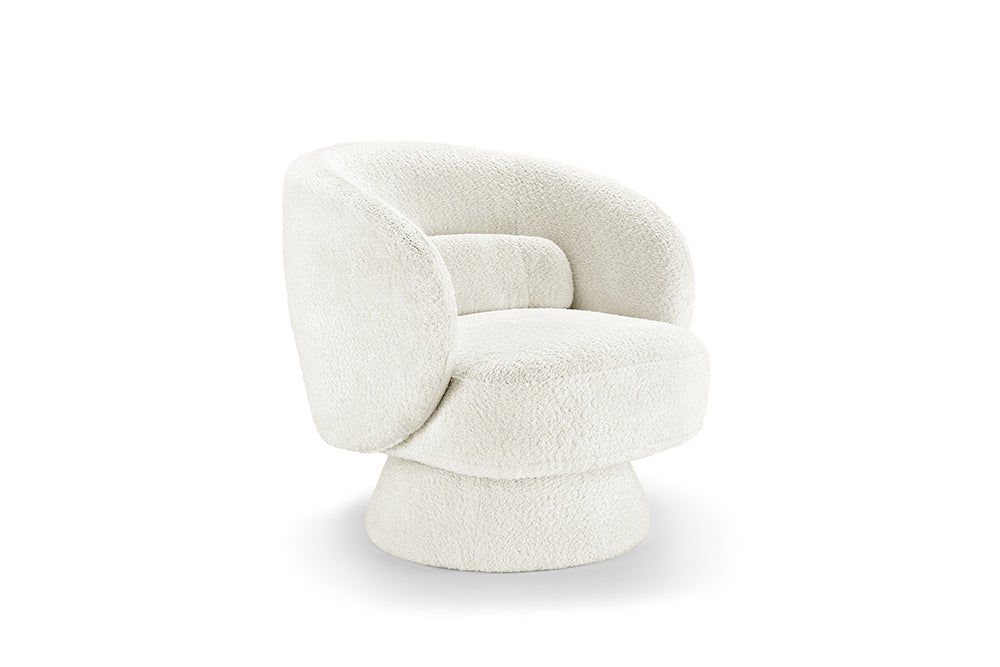 Sessel BOSSA NOVA drehbar Bouclé weiß
