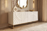 Sideboard SCORPION 180cm 3D Mangoholz weiß gold