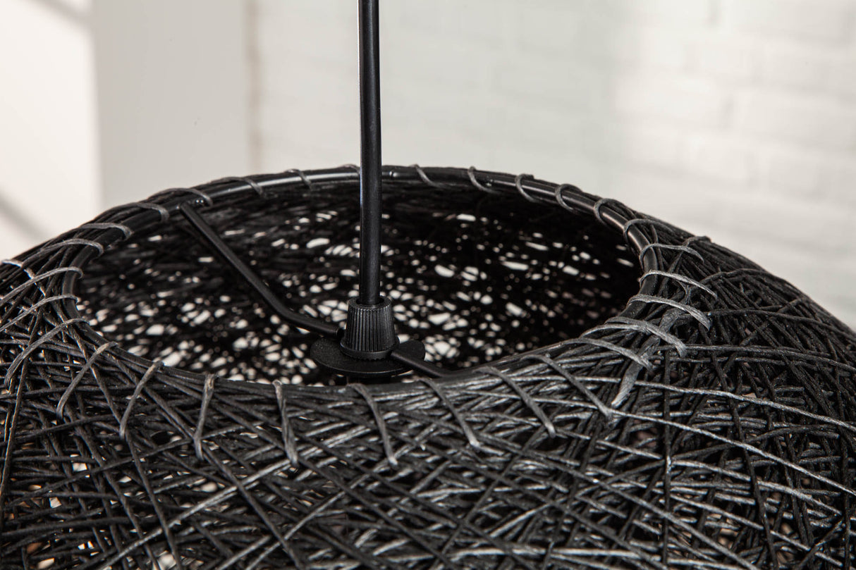 Pendant lamp COCOONING 45cm black abacá