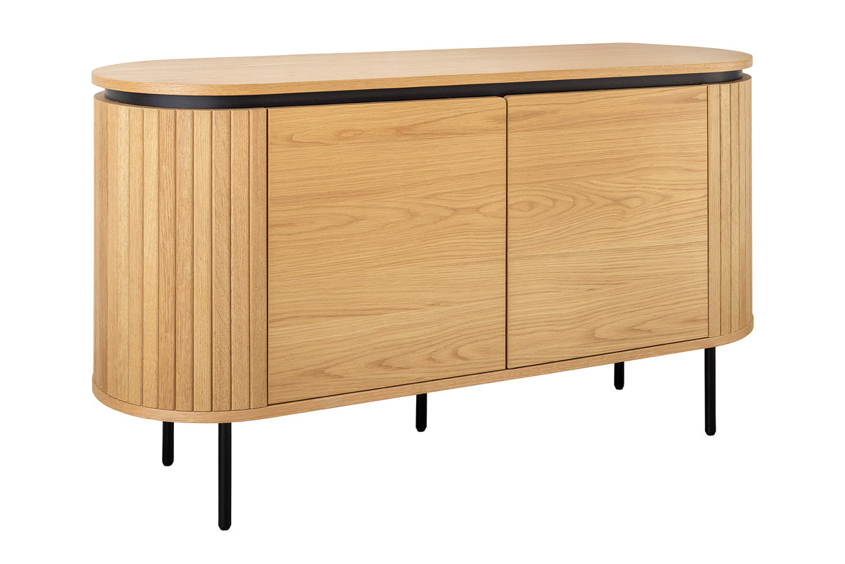 Sideboard ATELIER 120cm in natürlicher Eichenholzoptik mit schwarzen Beinen