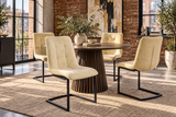 Cantilever chair MIAMI square quilting microfibre antique beige w/ black metal frame