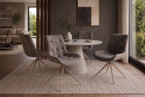 Stuhl DIVANI Retro-Stil Samt Mikrofaser Taupe Beige