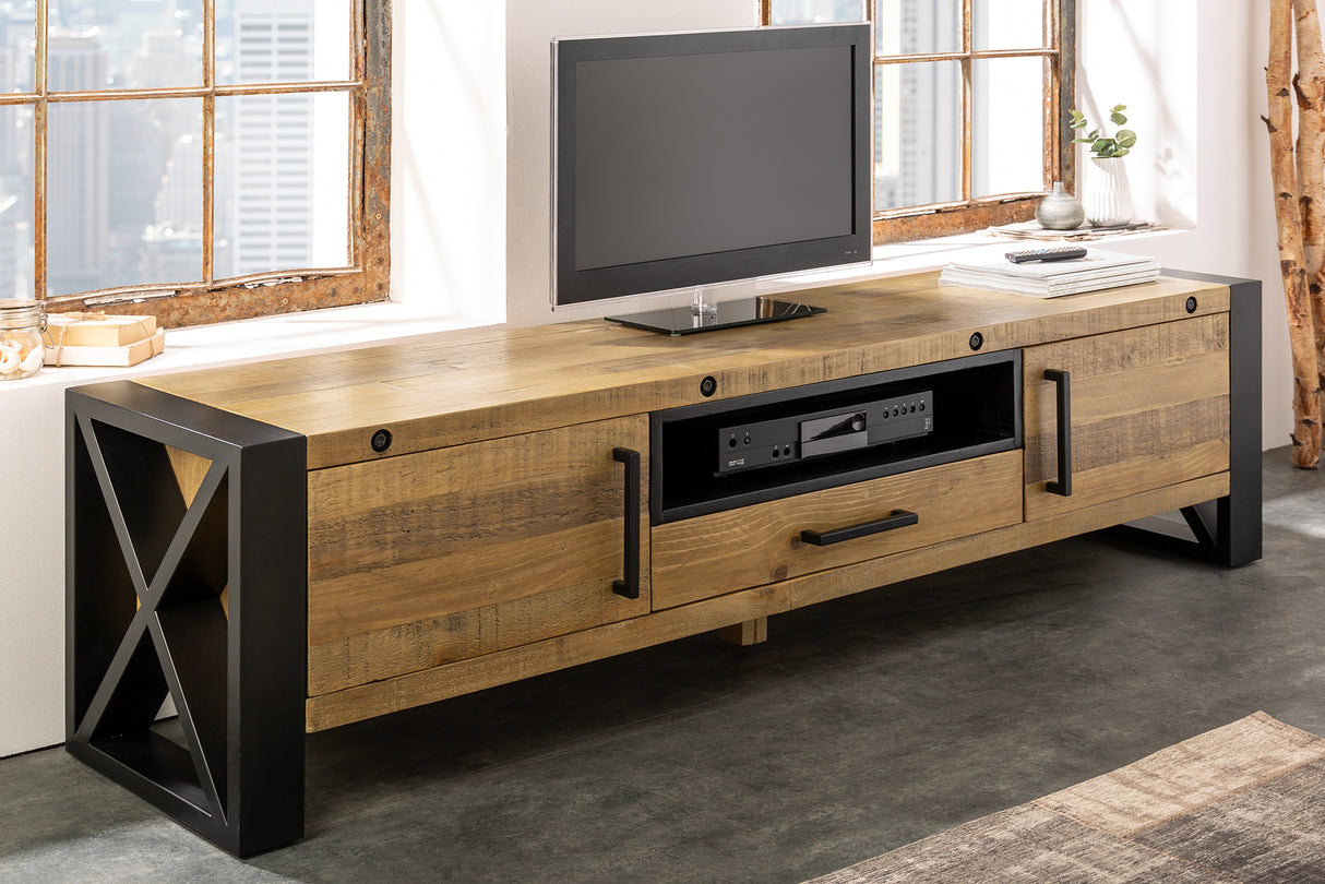 TV-Board THOR 200cm pine wood natural