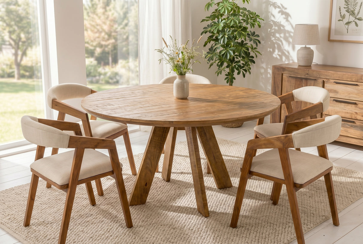 Esstisch ART WOOD Ø 140cm rund Mangoholz naturbraun