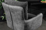 Barhocker BIG GEORGE mit Armlehnen Flachgewebe Samt anthrazit drehbar