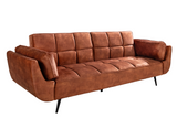 Schlafsofa BOUTIQUE 215cm 3-Sitzer Samt Rostbraun