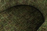Chair EXTRAVAGANCIA dark green chenille fabric w/ armrests and champagne golden frame