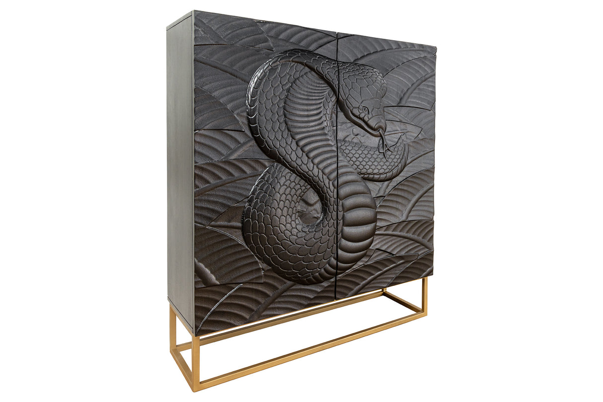 Highboard SNAKE 120cm schwarz Mangoholz