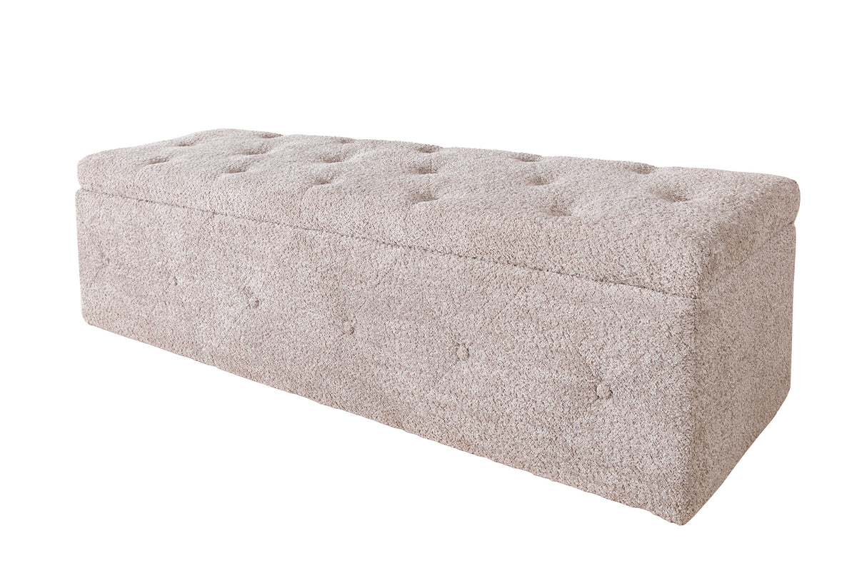 Bench EXTRAVAGANCIA 140cm bouclé champagne greige