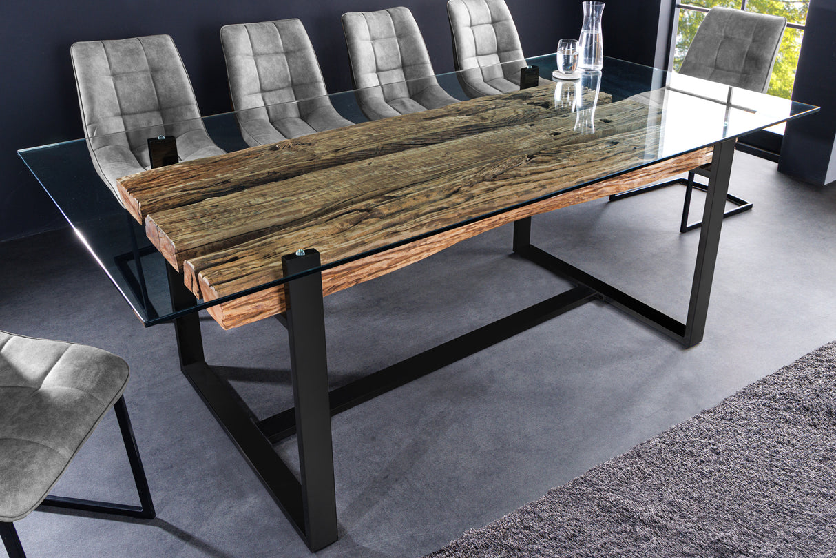 Dining table BARRACUDA 220cm teak wood w/o glass plate