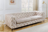 Sofa MODERN BAROCK II 240cm 3-seater velvet champagne in chesterfield style