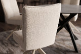 Swivel chair LUGANO 360° auto-return spring core chenille tweed beige